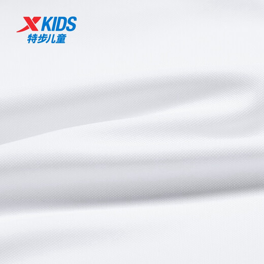 
XTEP (XTEP) children's clothing for boys and girls soft and comfortable lapel short-sleeved POLO shirt pearl white 150