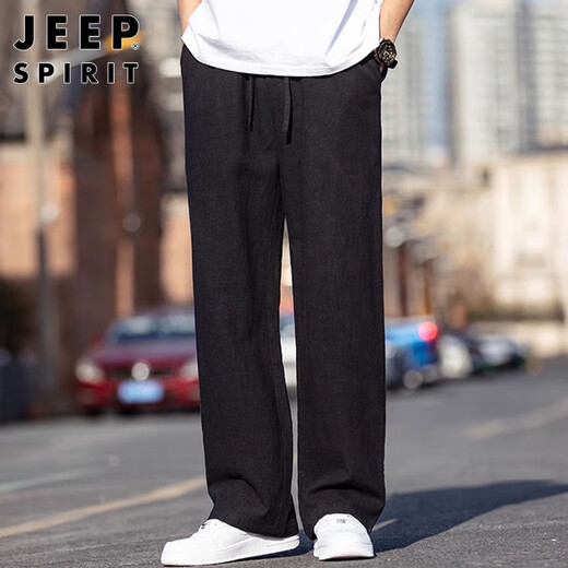 JEEP SPIRIT Jeep casual pants men's summer thin cotton and linen pants men's casual trousers Chinese men's clothing linen XL
