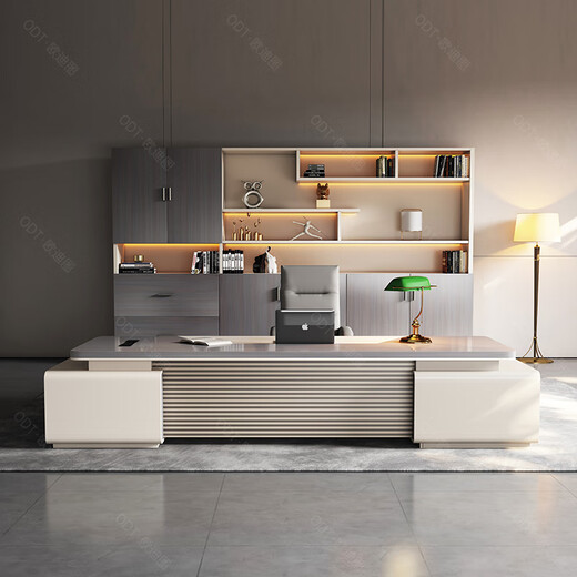 OUDITU Desk Boss Desk and Chair Combination Simple Modern Office Desk Chairman Single Desk Manager President Executive Desk South American Cherry Free Invoicing 2.0 Meter Boss Desk Support Corporate