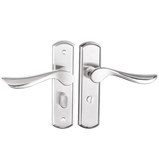 Clcey Door Lock Salle de bain Handle en acier inoxydable serrure sans clé de porte de toilette universelle verrouillage de porte en aluminium Poignée de porte alliage 9898 arc 110 trous sans langue