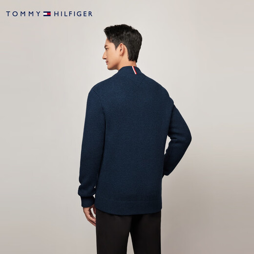 Tommy Hilfiger [Pure Wool] Men's Business Casual Baseball Collar Cardigan Knitted Cardigan Jacket 03258