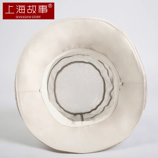 上海故事真丝遮阳帽夏季防晒防紫外线太阳帽桑蚕丝帽子女送妈妈礼物 米咖