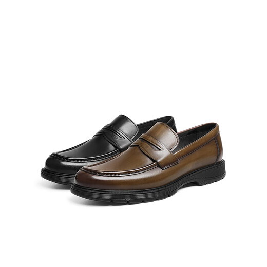 Rote Libellefly-Slipper 2025 Frühling Neue Männerschuhe Dicke alleinige formale Lederschuhe High-End Business Herren Lederschuhe WTA15249 Black 42