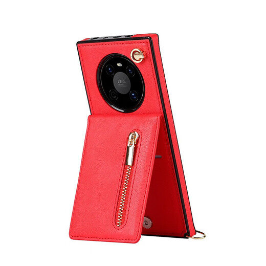 Tongru Wall Carte Crossbody applicable pour Huawei Mate40e Case mobile Lanyard P30Pro Carte Sac + STRAP M20 FEMME P40 Black iPhone13mini