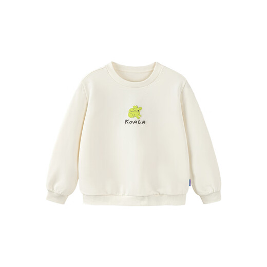 Mini Balabala sweatshirt for boys and girls 2025 new autumn joint parent-child top parent-child wear milk white 10504 110