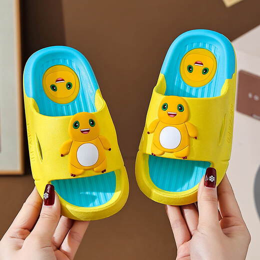 UKUHPK Milk Dragon Slippers Children's Summer Boys' Sandal Slippers Boy's Home Indoor and Outdoor Non-slip Slippers Upgraded Version Yellow 26 Size 27 Inner Length 16.5cm