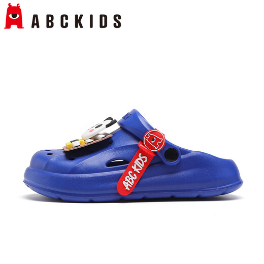 ABC Kinder Kinderlochschuhe mittelgroße Kinderjungen Sommersandalen für Mädchen weicher Einzel vielseitiger Strandschuhe 8612 Royal Blue 34-35
