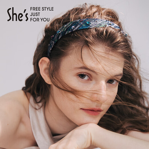 She s Akiko hair accessories, modern beads, contrasting color jacquard, handmade beaded hair hoop, versatile headband, birthday gift for girlfriend