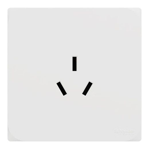 施耐德电气 16A三孔大功率空调插座 86型墙壁开关插座面板 桓悦系列清雅白色