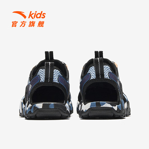 ANTA Children's Sandals Men's Big Children's Shoes 2025 Summer New Knob Buckle Outdoor Baotou Anti-Slip Beach Shoes Dusty Blue/Black-1 39