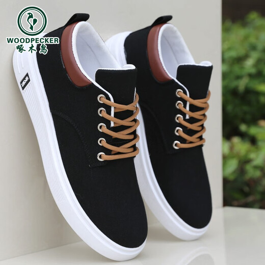 Woodpecker Old Beijing cloth shoes men's shoes summer versatile board shoes men's sports casual shoes soft sole breathable canvas shoes men's single shoes Z-898 khaki (flat sole) 42