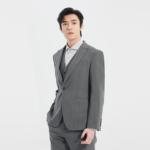 Lilang Shopping Mall Same Style Three-piece Suit Men's 2025 Spring Formal Suit Suit Peaked Collar Nine-Point Pants Version Dark Gray (25CXF161SA) 180A