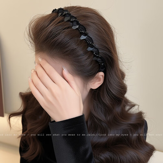 Prinzessin Hunan Blitzbohrer Louis Paris Prinzessin Stirnband Licht Luxus Frauen 2025 Neues flauschiges Hochschädel -Kopfplatten Haarnadel Waschmittel Stirnband schwarz schwarz schwarzes haarband