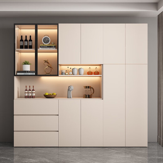 BEYZK solid wood side cabinet high cabinet modern simple wall integrated dining storage cabinet living room wine cabinet entrance cabinet can be customized style 12240*40*220 solid wood ecological board