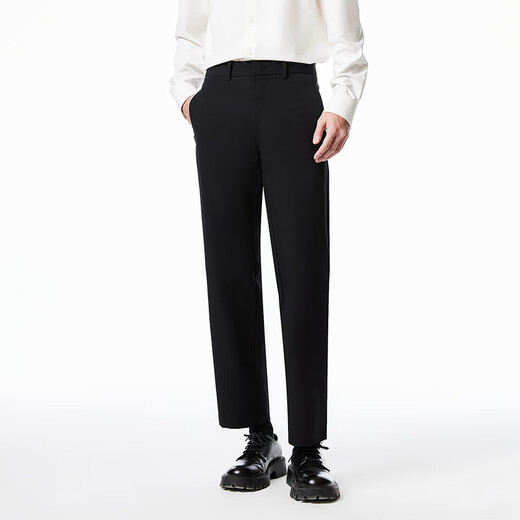 Jack Jones (JACK/JONES) 25-year men's pants men's spring and summer anti-wrinkle business casual pants cool straight men's pants micro-elastic cloud-sensing zero-pressure pants 020 black 30 170