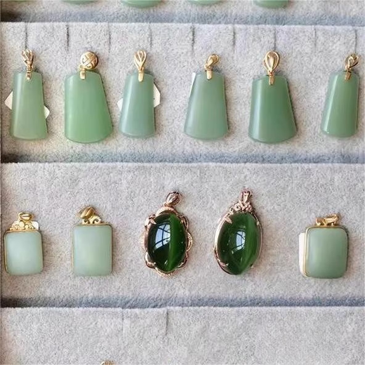 Beiyou 118K real gold Hotan Jasper Live Cat Eye Gold Inlaid Jade Jade Pendant 3881--18K real gold all-inclusive first-line Tmall Eye
