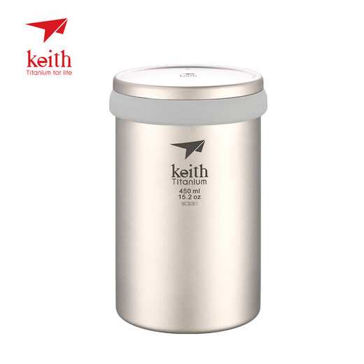 铠斯（KEITH）铠斯【泡茶神器】钛杯双层水杯公家用杯子户外便携实用多功能办钛 Ti3524-粉色