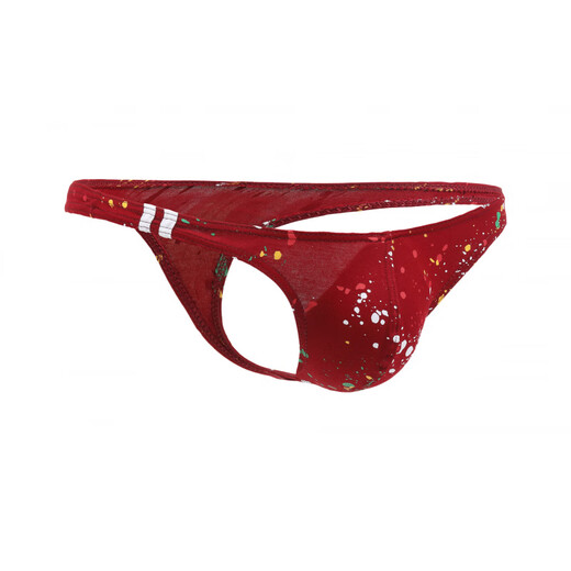 Oloey Sexy Men's Sous -wear imprimé de peinture de coton imprimé string respirant et dominant. Deep Prince Blue L Taille européenne