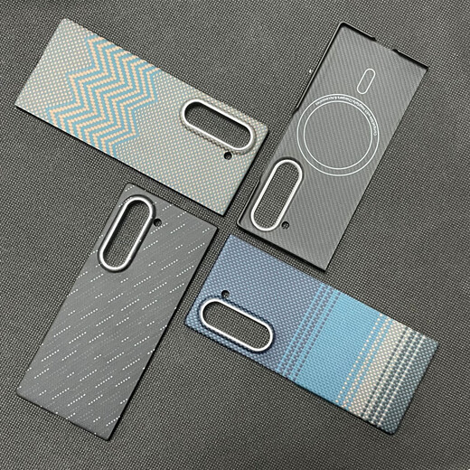 Original quality, suitable for Kevlar mobile phone case, aramid fiber zfold5 protective cover, W25 mobile phone case, new floating woven moon blue-metal frame magnetic back cover, volcanic hole, Samsung Galaxy Z Fold5