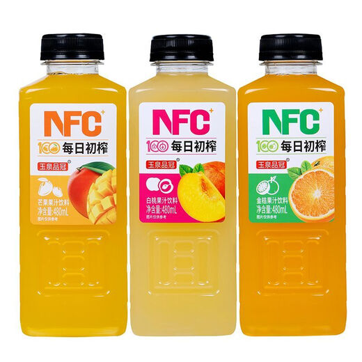 【3883人好评】网红果味饮料整箱批发10nfc果汁浓缩芒果汁橙汁健 NFC白桃味 9瓶分享装