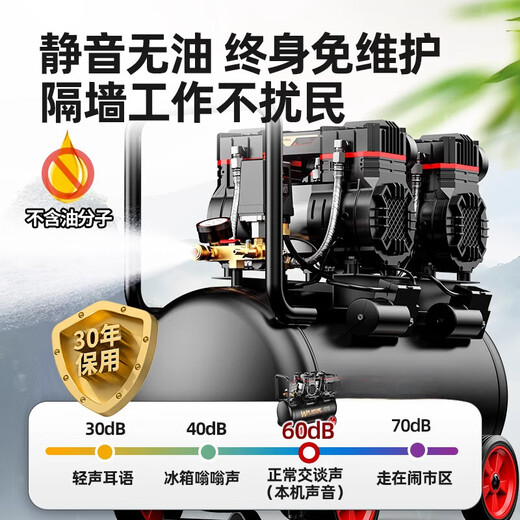 XMSJ空压机充气泵小型220v便携式工业级木工静音高压打气泵空气压缩机 3180W-15L无刷双电磁阀+智能数 3180W+3890W+3990W+4290W