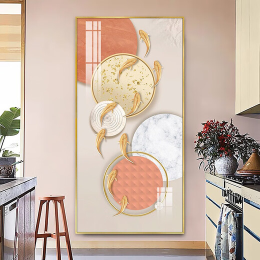 Nuevo estilo Resumen Decoración Pintura de jiuyu Imagen moderna de estilo minimalista Corredor Aisle Fondo de pared Pintura colgante de cristal Mural TXMG11143 60*120 Ancho de pared 80-90cm Aleación de aluminio negro elegante