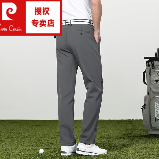Pierre Cardin Spring y Autumn High Elastic Casual Pants Men sueltos Stretch Stretch Men pantalones de negocios Sports Golf 1517h Gray 33