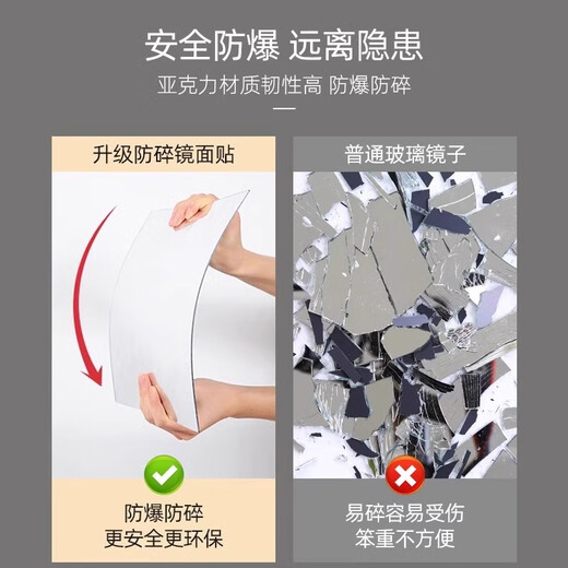 Huayinxuan Spiegel Ganzkörperspiegel Wandmontierter selbstklebender Ankleidespiegel Bodenspiegel Acryl Badezimmer High-Definition Wandmontierter Wandmontagespiegel