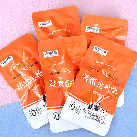 Duoduoduomeng pet snacks, steamed tuna, cat food, fish meat, bonito fish sticks, rice, cat and dog food 15g, zero food attractant & 30 bags