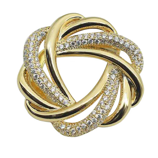 WOUG gold store autumn and winter fashion silk scarf buckle brooch dual-purpose non-fading shawl buckle women's versatile T-shirt corner khaki circle gold