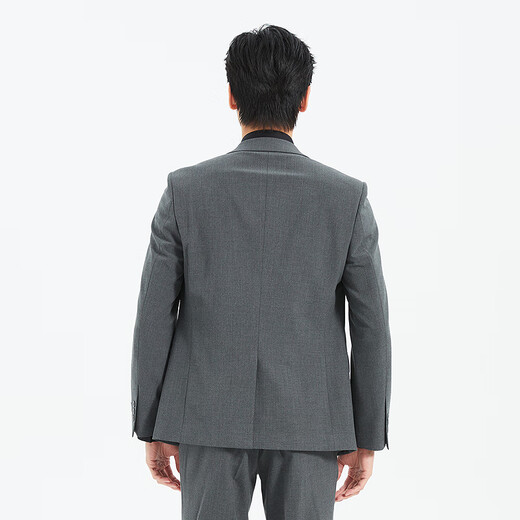 Lilang Youth Business Men's Two-Color Striped Suit Men's Lapel Collar Formal Two-piece Set A5CXF93 Medium Gray 180A