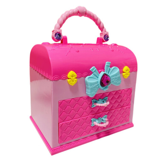 Ein-Wort rosa Kaninchen rosa Kaninchenkinder Kinderhaus Spiel Spielzeug Maskenbox Set Girl Simulierte Schmuckschachtel 2 Kinder 3 Prinzessin Geschenk 37001 Pink Rabbit Make-up Box Set
