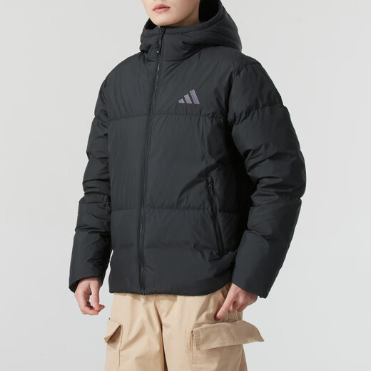 阿迪达斯 （adidas）官网男装2024冬季新款运动服保暖舒适连帽休闲夹克外套羽绒服上衣 JV6187 M