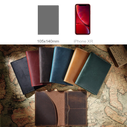 Yunfan (Yunfan) Crazy Horse en cuir Clipport Clip Id Chuck Couche Cow I Leather Retro Boarding Card Wallet Multi-fonction Passeport Charter 25824 Black Crazy Horse