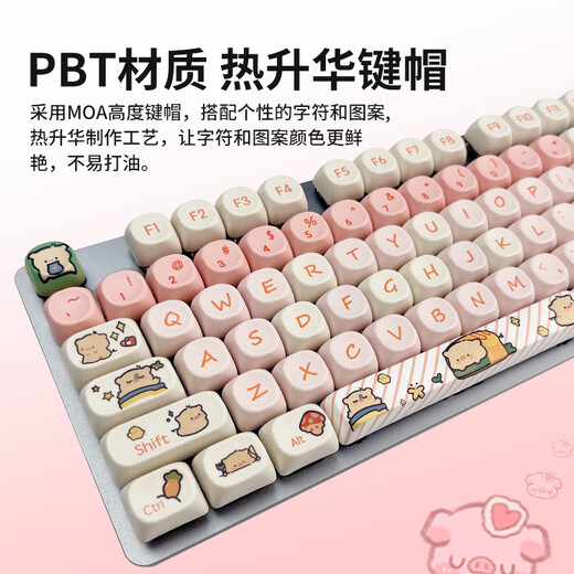 罗技（Logitech）【萌趣猪仔】K845机械键盘 游戏键盘 办公键盘全尺寸办公家用背光电竞吃鸡键盘MOA高度球型键帽 K845-青轴-萌趣猪仔
