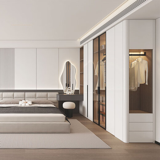 Gold Medal Wardrobe Official Customized Wardrobe Modern Overall Wardrobe Bedroom Large Wardrobe Cloakroom Wardrobe Whole House Customized Furniture Prepayment