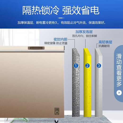 美菱 MELNG商用大容积卧式冰柜428L以上冷藏冷冻转换冰箱低温速冻肉类大冷柜 【-18°C机控】728升大容量 728L