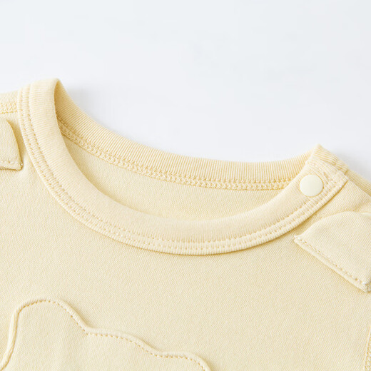 Mini Bala plant core baby pure cotton skin-friendly triangle baby bottoming rompers one-piece light yellow 31417 66cm