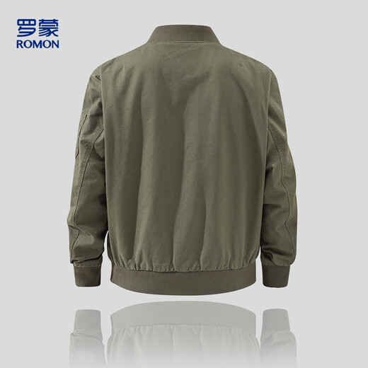 罗蒙春秋时尚棒球领上衣男舒适百搭棉质男士休闲夹克外套LM1G363X9221