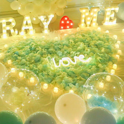 Runhua Nian Simulated Rose Petals Proposal Wedding Bed Fake Petals Commemorative Birthday KTV Romantic Light Purple 5 Pack About 500 Pieces