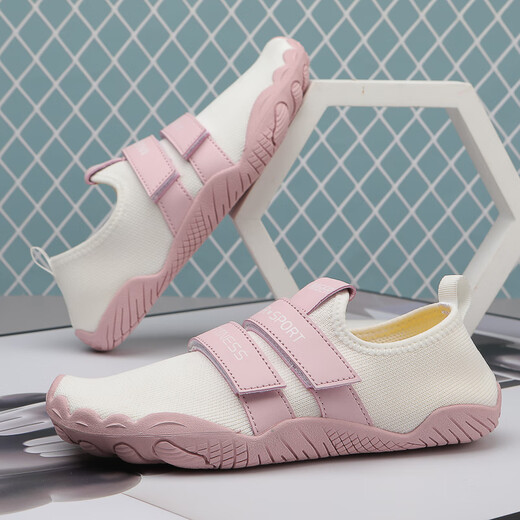 LINBUXAN indoor fitness shoes women's home sports shoes deadlift strength silent soft sole special five-finger shoes Pilates shoes pink LS0076 strength training model 38