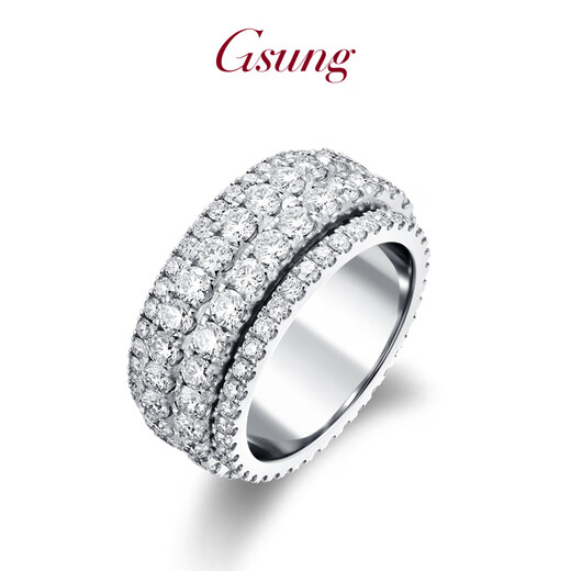 GsunG baby's breath ring platinum PT950 ring men's moissanite ring rotatable platinum ring solid ring priced by gram, contact customer service before bidding