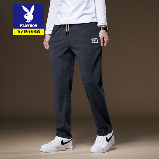 
Playboy autumn and winter men's trousers casual pants men's Korean style fashion trend men's hoodies trendy slim men's casual pants h6625/black XL 175 Recommended 130-150Jin [Jin equals 0.5 kg]