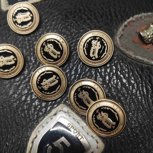 Special-shaped pattern trendy British denim buckle badge button cufflinks skirt trouser buttons jacket top metal buttons sand gold black 20mm 5 pcs