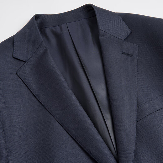 JIARMAY High Luxury Pure Wool Suit Men's Suit Business Formal Wedding Banquet Plaid Back Slit Suit Men's Blue Gray Plaid S 165/88B Pants Remarks Size