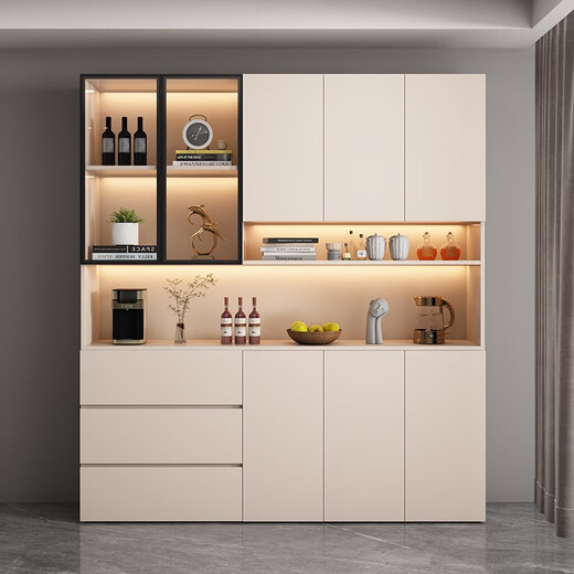 BEYZK solid wood side cabinet high cabinet modern simple wall integrated dining storage cabinet living room wine cabinet entrance cabinet can be customized style 12240*40*220 solid wood ecological board