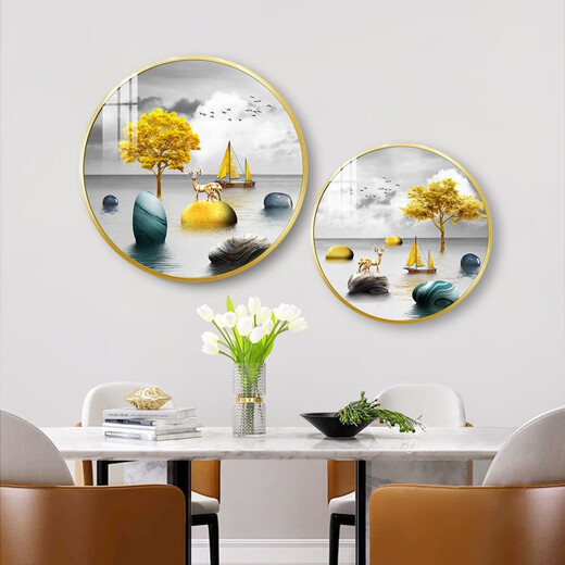 Moderne einfache Eingangswanddekoration Gemälde Runde Esszimmer Hängende Malerei leichte Luxus luxuriöse Schlafzimmer Bett