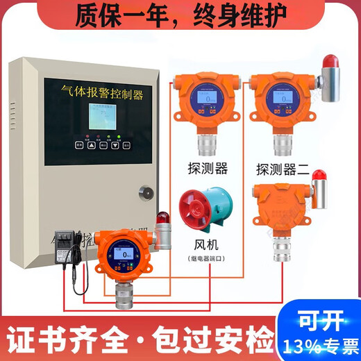 RSRDDY industrial carbon monoxide concentration detector CO catering commercial leakage real-time monitoring fixed detector one host 3 probes