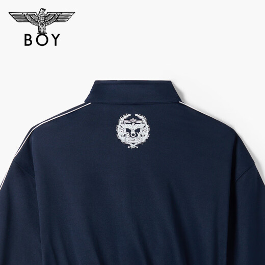 BOY LONDON25新款春夏女款半高领撞色条纹显瘦运动外套W12004 藏青色 S