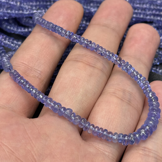 Library selected natural special grade tanzanite smooth abacus disc beads loose beads DIY bracelet necklace semi-finished products imported from India 2.5-3.7mm 1 piece 40cm Picture below 1 2